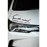 Kocamın Tasarımı Skoda Uyumlu Sport Mind Far Sticker Siyah Zemin Kırmızı Yazı Şerit Tasarım Oto Aksesuarı Uyumlu Yazı