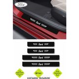 Kocamın Tasarımı Tasarımlı Yazılı Dekoratif Karbon Kapı Koruma Ford Tasarımlı İçin Siyah Beyaz Yazılı 4 Parça Kaplama Ford Tasarımlı