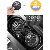 Kocamın Tasarımı Toyota Proace City Siyah Karbon 7 cm Bardak Altlığı Toyota Yazılı Proace City Logolu 2 Adet Dayanıklı Şık Tasarım