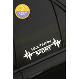 Kocamın Tasarımı Volkswagen MultiVan Nabız Kalp Atışı Ritim MultiVan Araç Uyumlu Oto Sticker 2 Adet Beyaz 20*7CM