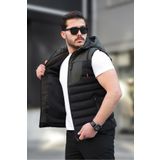 KOCCI Su ve Rüzgar Geçirmez Çıkabilir Kapüşonlu Erkek Şişme Yelek Ceket