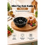 Kochler Mini Taç Kek Kalıbı – 10 Cm, Granit Kaplamalı Porsiyonluk Tekli Kek Kalıbı - Siyah