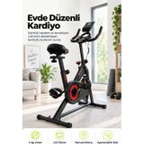 Kochler Spin Kondisyon Bisikleti 4 Kg Volanlı, Ayarlanabilir Dirençli Egzersiz Bisikleti Kırmızı Siyah - Kırmızı