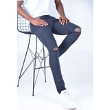 Koçmen Erkek Skınnyfit Yırtık Kot Pantolon K1400 - Füme - 36