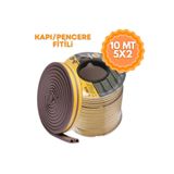 KOÇSAN Yapışkanlı Kapı, Pencere Fitili, Kapı & Pencere Bandı Contası, Kahve 10 mt (5x2mt)