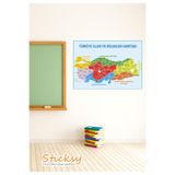 kocstudyo Türkiye İller ve Bölgeler Haritası Poster, 108x78 cm