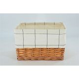 Koçtaş Kareli Hasır Sepet Beyaz 26x18x28 Cm Bej