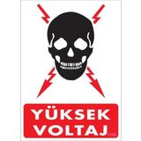 KOD:1100 Yüksek Voltaj 25x35 Uyarı Levhası