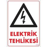 KOD:1112 Elektrik Tehlikesi 25x35 Uyarı Levhası