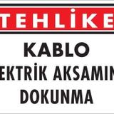 KOD:1117 Elektrik Kablosu 25x35 Uyarı Levhası