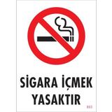 KOD:853 Sigara İçmek Yasaktır 25x35 Uyarı Levhası