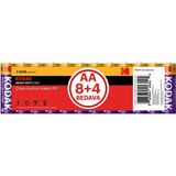 Kodak 12 Adet AA Çinko Karbon Kalem Pil 1,5 V Yüksek Performanslı Tek Kullanımlık Pil