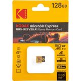 Kodak 128GB Uhs-I U3/V30/A1 Express Micro Sd Oyun Kartı Sd7.1 (900MB/S-550MB/S)