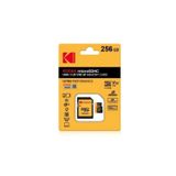 Kodak 256GB UHS-I U3/V30/A1 Yellow MicroSD + Adaptör