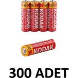 Kodak 300 Adet Aa Çinko Karbon Kalem Pil