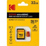 Kodak 32GB Micro SD UHS-I U3 V30 A1 Hafıza Kartı + Adaptör Yüksek Hız ve Uyumlu Cihazlar İçin