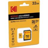 Kodak 32GB Micro Sd Uhs-I U3/V30/A1 Hafıza Kartı + Adaptör (Sarı)
