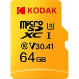 Kodak 64GB Micro SD Kart UHS-I U3 V30 Sarı Renk Yüksek Okuma Yazma Hızı ile Profesyonel Kullanım