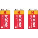 Kodak 9 Volt 250 mAh Çinko Karbon Pil 3 Adet Tek Kullanımlık Civa ve Kadmiyum İçermez