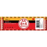 Kodak Çinko Karbon Kalem Pil Shrink Aa 8+4 4 Adet