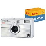 KODAK EKTAR H35N 35mm Filmli Fotoğraf Makinesi- Çizgili Gümüş+Ultramax 24 Poz Film