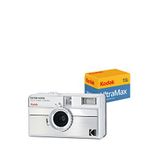 Kodak Ektar H35n Çizgili Gümüş 35mm Filmli Şipşak Fotoğraf Makinesi + Ultramax 24 Poz Film - Gri