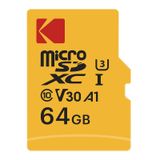 KODAK Micro SD kart 64 GB, anahtar, Gopro, dron, akıllı telefonlar, microSDXC UHS-I bellek çubuğu - 100 MB/s'ye kadar, 4K UHD video, A1, U3, sınıf 10
