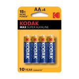 Kodak Pil Alkalin Kalem Pil Aa X4 Kodak Max Super Alkalıne Pil