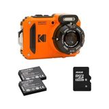 Kodak Pıxpro Wpz2 15M Su Geçirmez Fotoğraf Makinesi - 2 Lityum Pil + 16GB Sd Kart - 16MP, 4x Optik Zoom, 1080P Full Hd Video (Turuncu) - Açık Bej