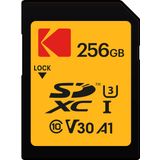 Kodak SD kart 256 GB UHS-I U3 V30 SDHC/XC – Hafıza kartı – Okuma hızı 95 MB/s'ye kadar – Yazma hızı maks. 85 MB/s – 4K Ultra HD Video ve HD Fotoğraf Kaydetme – SD Kart