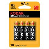 Kodak Xtralife Alkalin Kalem Pil 4'lü AA 12 Kat Daha Fazla Güçlü Uzaktan Kumanda ve Oyuncaklar İçin
