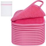 KODAMO Makyaj Temizleyici Bezi, 6 "x 6" Yeniden Kullanılabilir Makyaj Temizleyici Pedleri Yıkanabilir Seyahat Çantası, Mikrofiber Makyaj Temizleme Yüz Yıkama Bezleri Sadece Su, Nazik Yumuşak, Çevre Dostu, 12'li Paket, Pembe