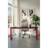 KODIGU 160X60 cm Mevi Çalışma Masası – Ayarlanabilir Metal Ayaklı Siyah-Kırmızı Modern Ofis Masası - Siyah - Kırmızı