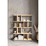 KODIGU 5 Raflı Kitaplık - Kitaplık - 130CM x 90CM x 30CM Kitaplık - Çevir Kur Kitaplık | Kitaplık - Meşe