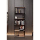 KODIGU 6 Raflı Kitaplık - Kitaplık - 60CM x 30CM x 160CM Kitaplık - Çevir Kur Kitaplık - Atlantik Çam - Siyah