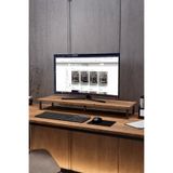 KODIGU 90x20cm Monitör Standı | Ergonomik Monitör Standı | Boyun için Monitör Standı | Ceviz