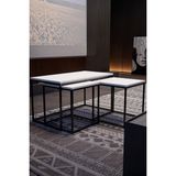 KODIGU Elora 3'lü Orta Sehpa | Siyah | 90X48X48 cm - BEYAZ