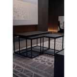 KODIGU Elora 3'lü Orta Sehpa | Siyah | 90X48X48 cm - SİYAH