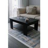 KODIGU Siyah Sole Orta Sehpa 60x90x45 Alt Büyük Raflı