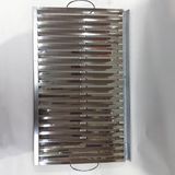 Köfteci Tip Mangal Izgarası Oluklu Üst Paneli Paslanmaz Çelik Saç Mangal Izgarası 56X35CM Üst - 56 x 35 cm