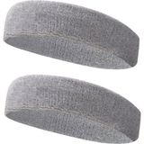 Kogam 2 Adet Sporcu Havlu Kafa Bandı Alın Ter Bandı Headband - Standart - Gri