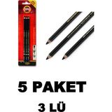 Koh-i-Noor 15 Adet (5 Paket) Gioconda Extra Charcoal Kömür Füzen Kalem 2-3-4 Numara - Siyah