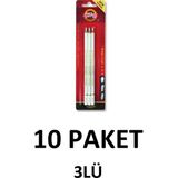 Koh-i-Noor 30 Adet (10 Paket) Beyaz Gioconda Extra Charcoal Kömür Füzen Kalem 2-3-4 Numara - Siyah