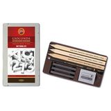 Koh-I Noor Gioconda Sketching Set Yassı Uçlu Karakalem Eskiz Çizim Seti Metal Kutu