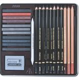 Koh-I-Noor - H8899 - Koleksiyon Art Kurşun Kalem Seti Giconda (11), 24 Parçalı Set