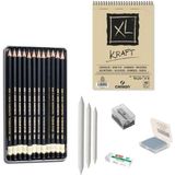 Koh-i-Noor Koh-I Noor Eskiz Başlangıç Seti 5 + Dereceli Kalem + A5 Defter + Dağıtıcı Set + Silgi + Açacak + Hamur Silgi - Karışık-Çok Renkli - standart