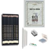Koh-i-Noor Koh-I Noor Eskiz Başlangıç Seti 8 + Dereceli Kalem + A5 Defter + Dağıtıcı Set + Silgi + Açacak + Hamur Silgi - Karışık-Çok Renkli - standart