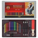 Koh-i-Noor Mondeluz Aquarell Sulu Boya Kalemi Art Set 32 Parça Sulandırılabilir Resim Çizim Seti Metal Kutu