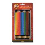 Koh-I-Noor Mondeluz kuşe & kraft Aquarellstifte set en ince kalite suluboya renkli kurşun kalem, Blister-Set sıralanmış, 12 adet