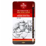 Koh-İ Noor Sanatsal Profesyonel Dereceli Kalem Seti Naturel 8B-8H Metal Kutu Of Gaphite Pencils 1902 12